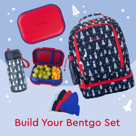Bentgo Kids Snack keeps fruits and crackers organized in two compartments