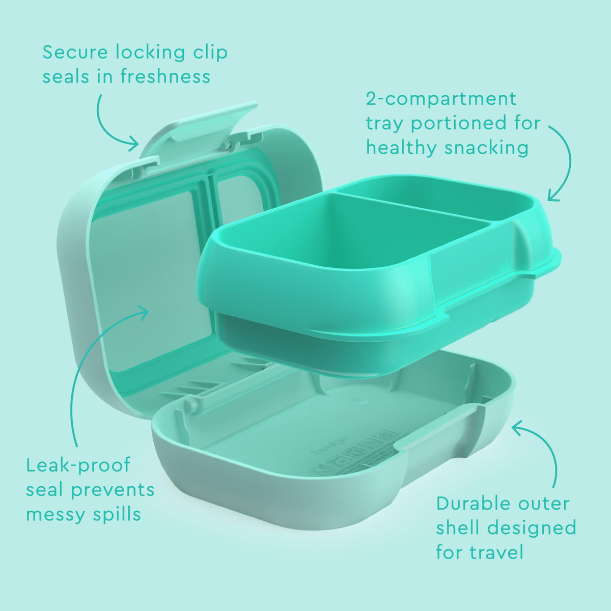 Bentgo Kids Snack microwave-safe tray for quick reheats at daycare or home.