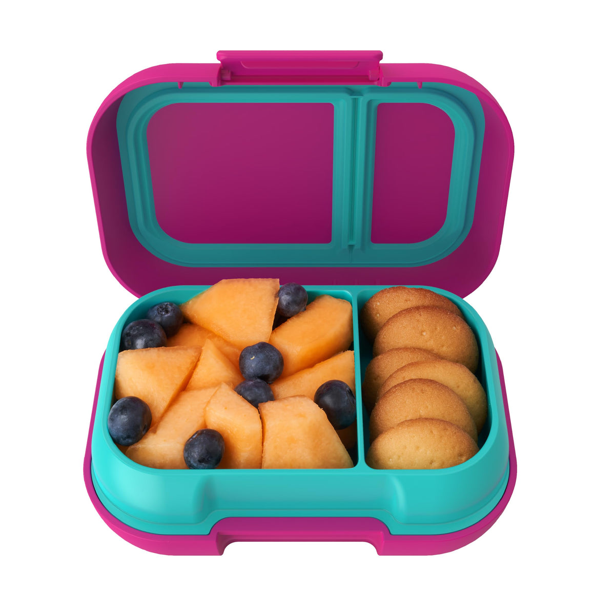 Bentgo Kids Snack two-compartment bento with easy latch for mess-free snacking