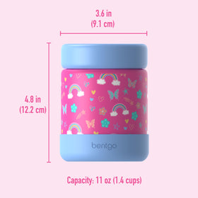 Bentgo Kids compact 11oz size fits backpack pockets for travel.