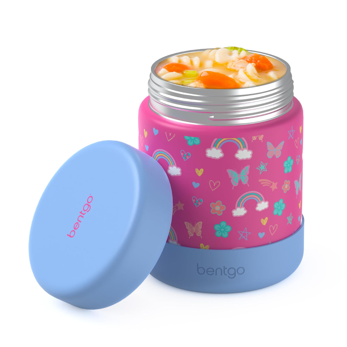 Bentgo Kids stainless steel jar with lid open for easy access on the go.