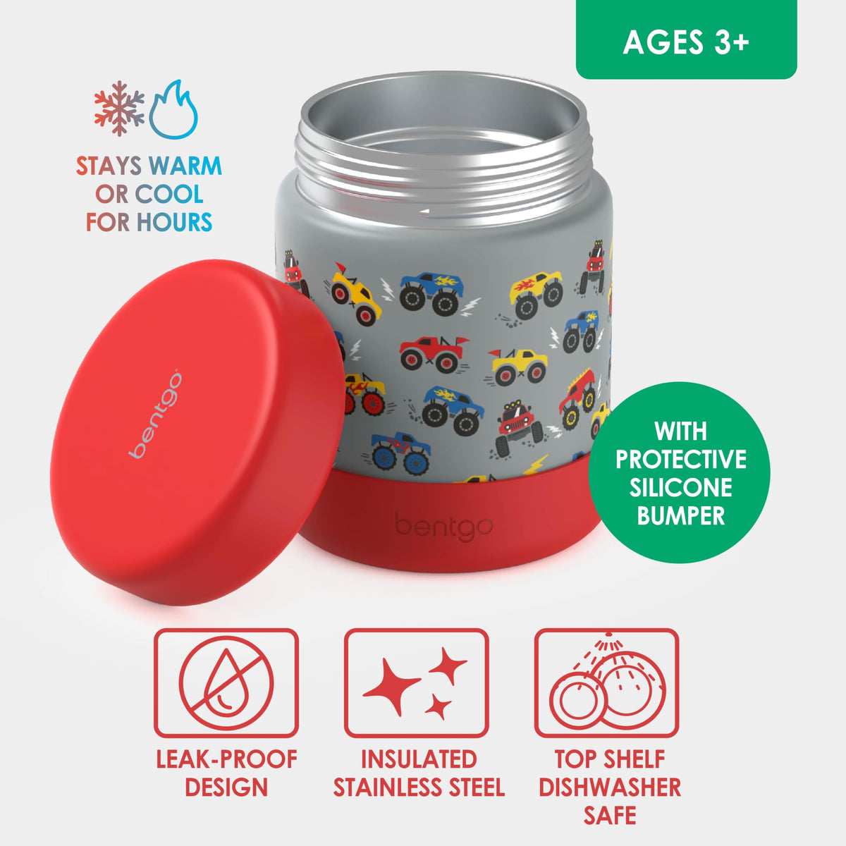 Bentgo Kids removable silicone bumper demonstrates added protection during carry.