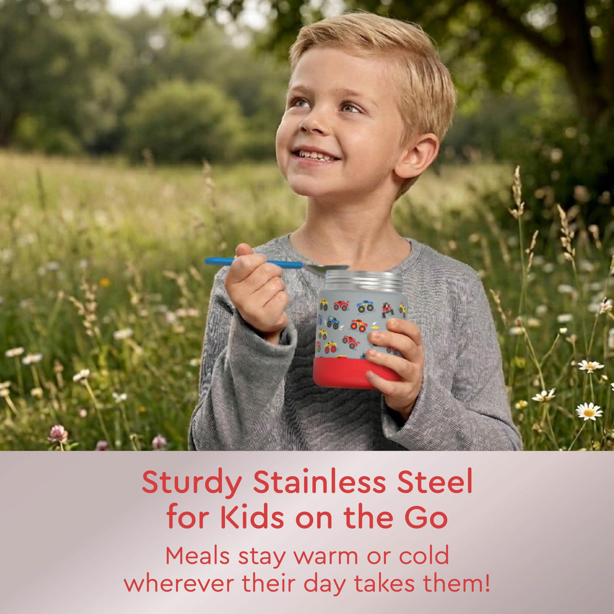 Bentgo Kids double-wall insulation keeps hot or cold meals for hours.