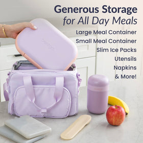 Bentgo Lavender durable nylon construction and sturdy zippers