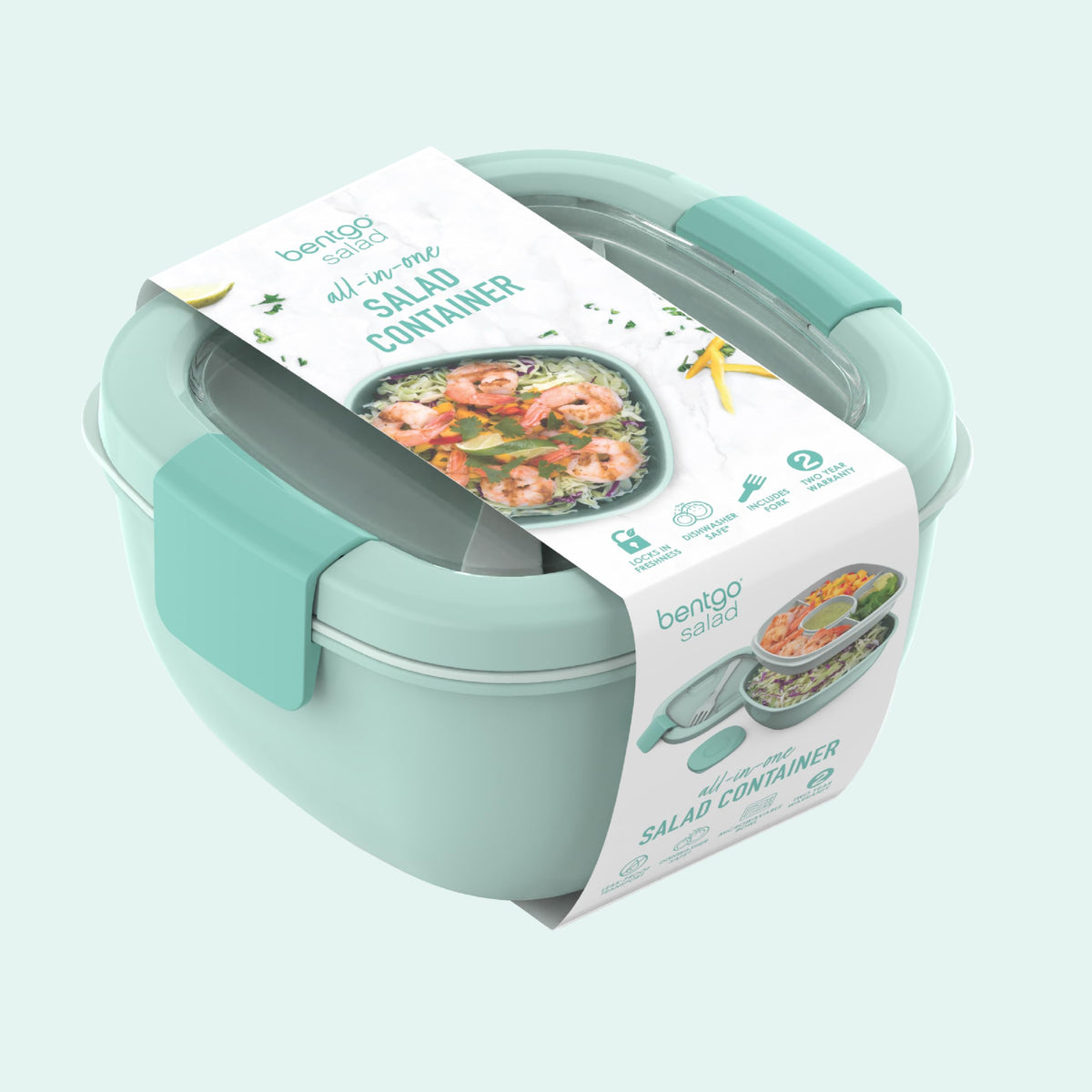 Bentgo coastal aqua lunch box in daily use for organized meals