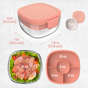 Bentgo microwave safe glass bowl for hot or cold meals.