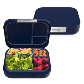 Bentgo Modern front view in navy showing durable, portable lunch box design.
