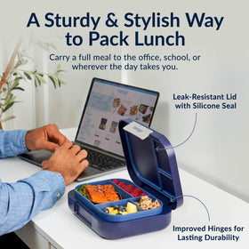 Bentgo Modern leak-resistant lid close-up highlighting airtight seal for mess-free transport.