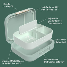 Bentgo Modern locking clips provide secure closure for on-the-go trips.