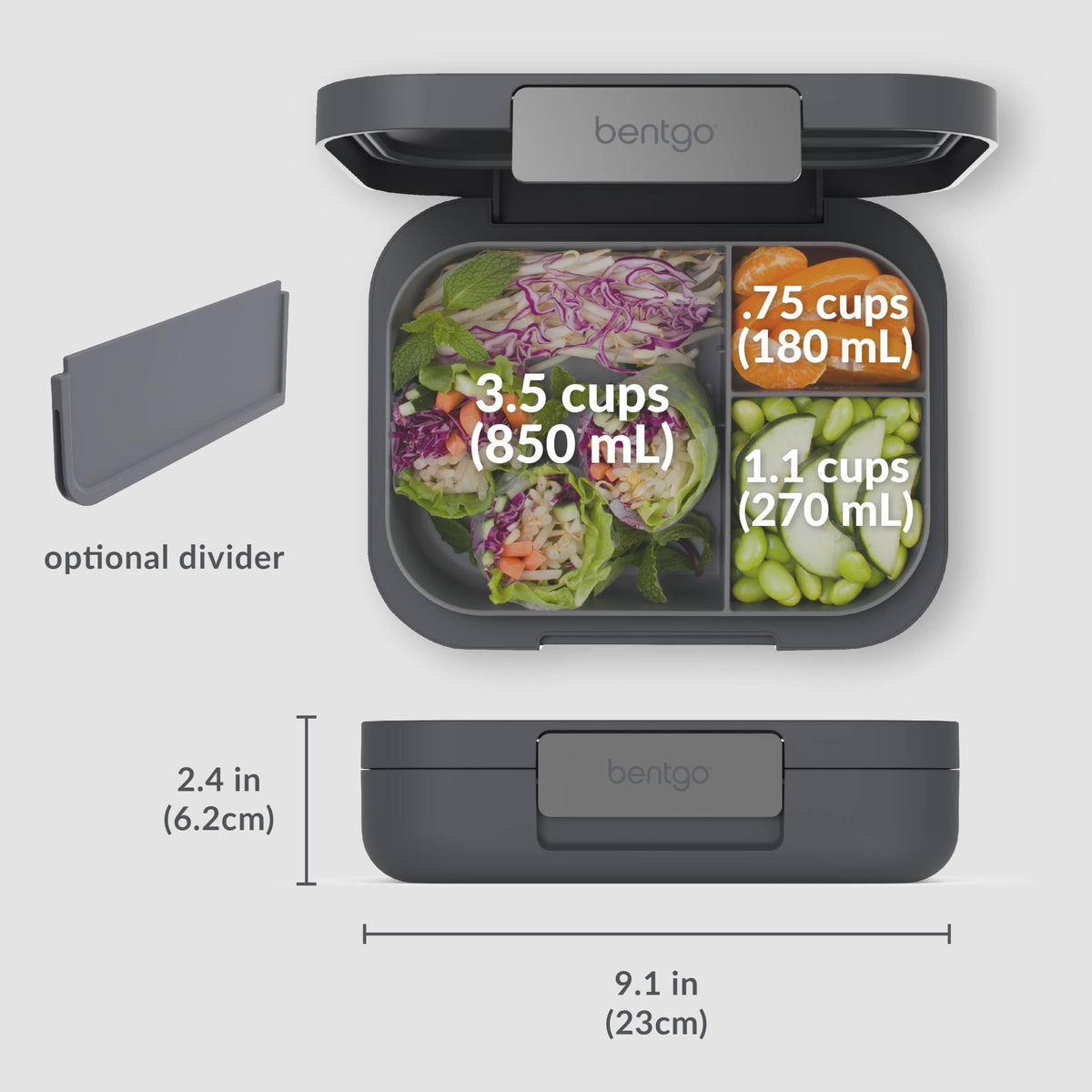 Bentgo Modern improved locking clip secures meals during travel.