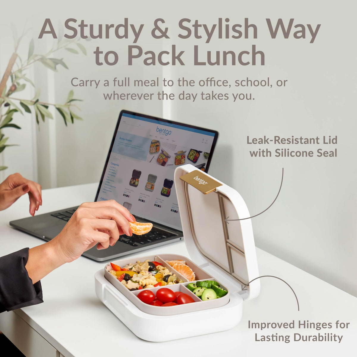 Bentgo Modern with removable divider to customize portions for varying appetites.