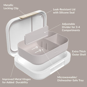 Bentgo Modern tray is microwave and dishwasher-safe for easy cleanup.