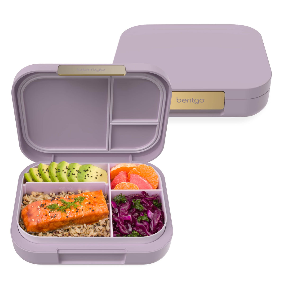 Bentgo Modern Orchid lunch box with closed lid, leak-resistant and portable