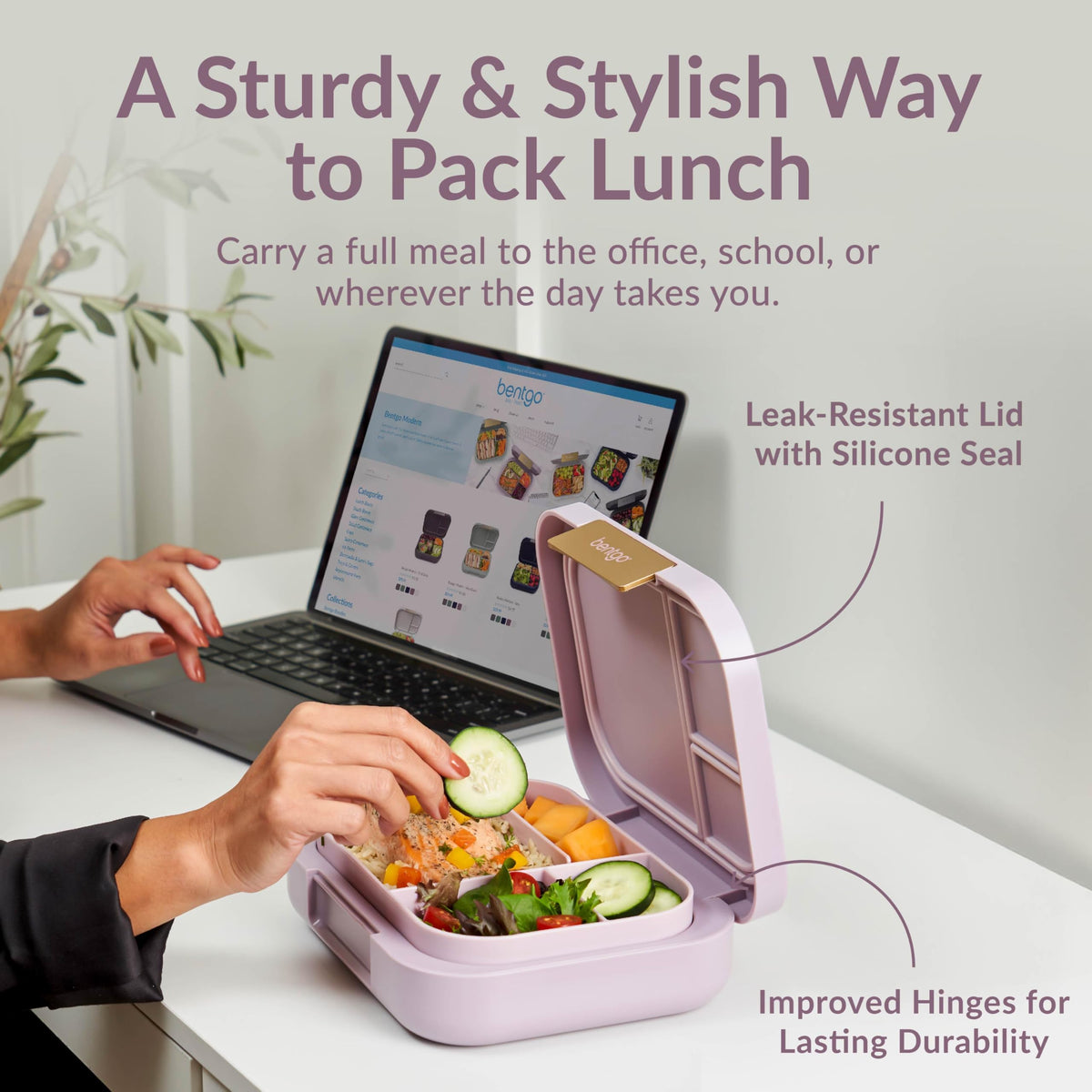 Bentgo Modern Orchid two-tone matte shell for stylish on the go meals
