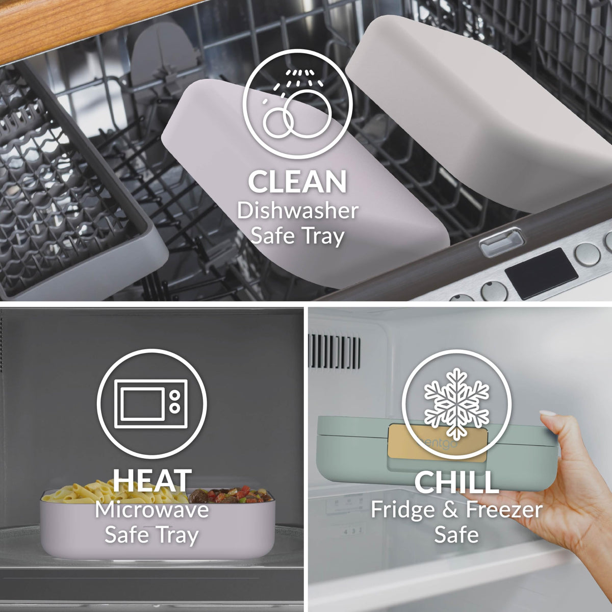 Bentgo Modern Orchid microwave-safe tray for quick reheats