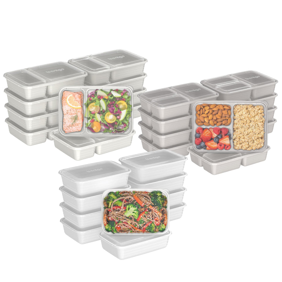 Bentgo Prep 60-piece kit front view with fitted lids for organized meals.