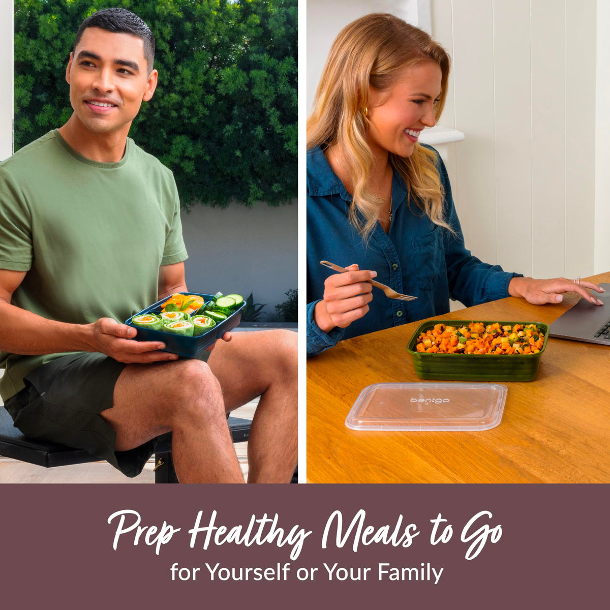 Bentgo Prep three-compartment trays support varied, portioned meals.
