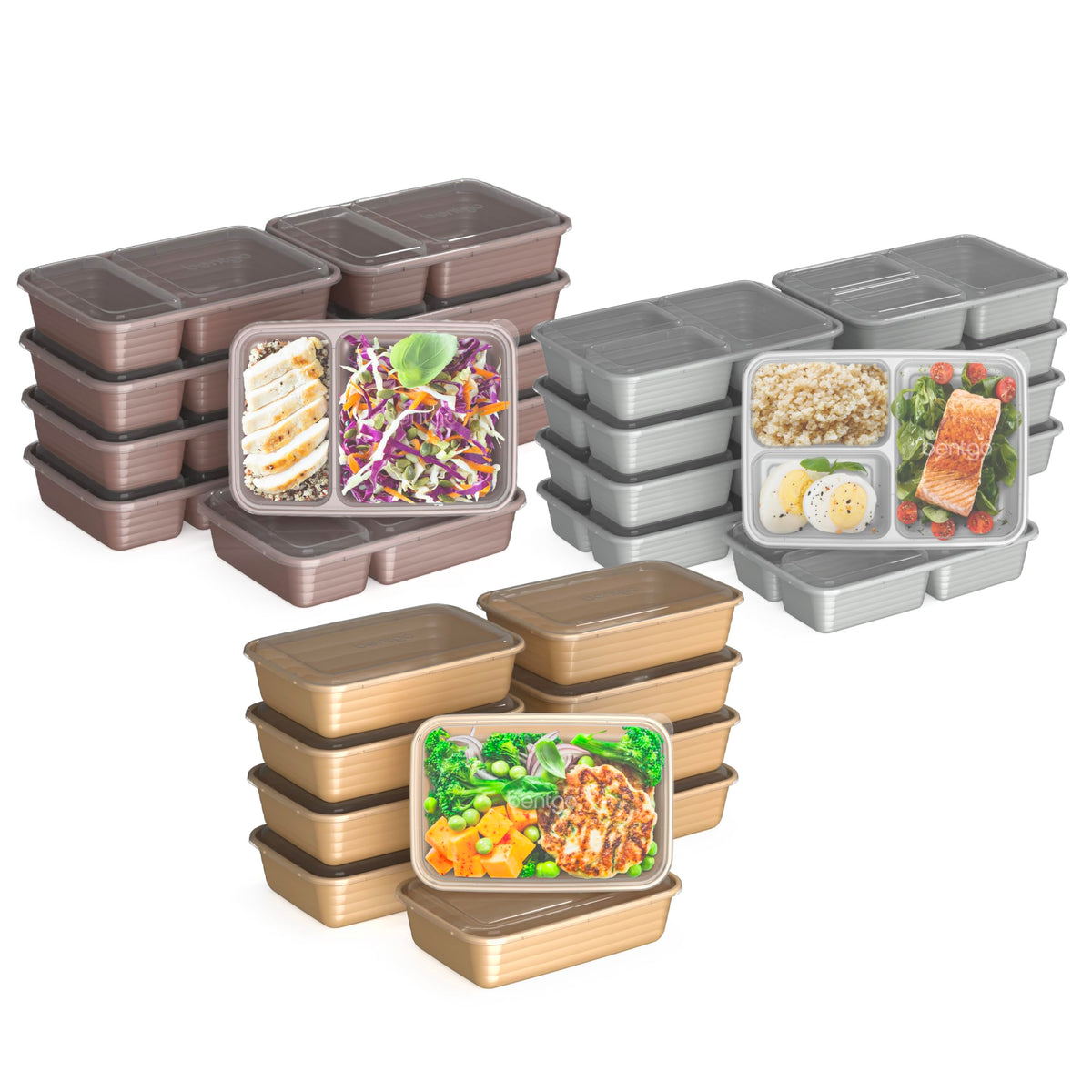 Bentgo Prep 60-piece meal prep kit in Gleam Metallics for weekly planning and organization