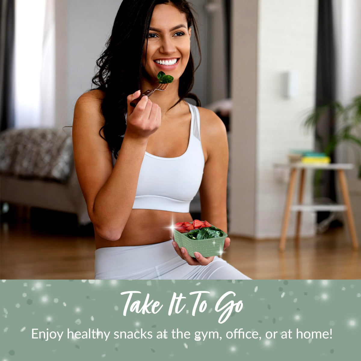 Bentgo Prep Basil Glitter BPA-free PFAS-free containers for safe storage.