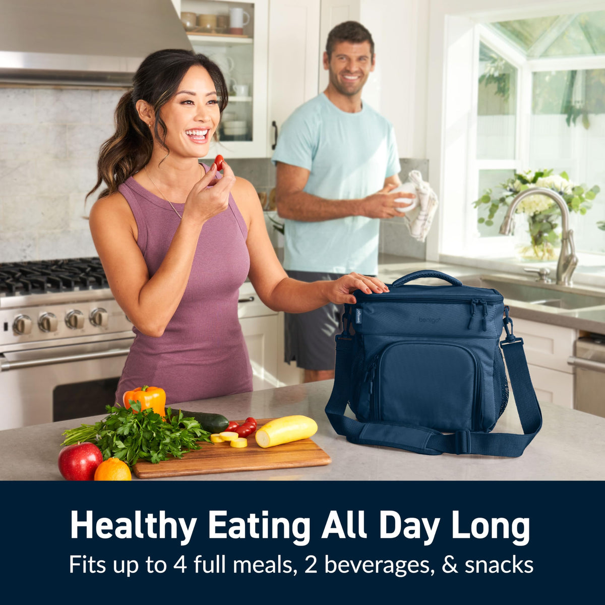 Bentgo Prep Deluxe insulated lunch bag adjustable strap for comfortable daily carry