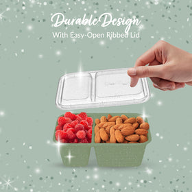 Bentgo Prep Basil Glitter dishwasher-safe containers for easy cleaning.