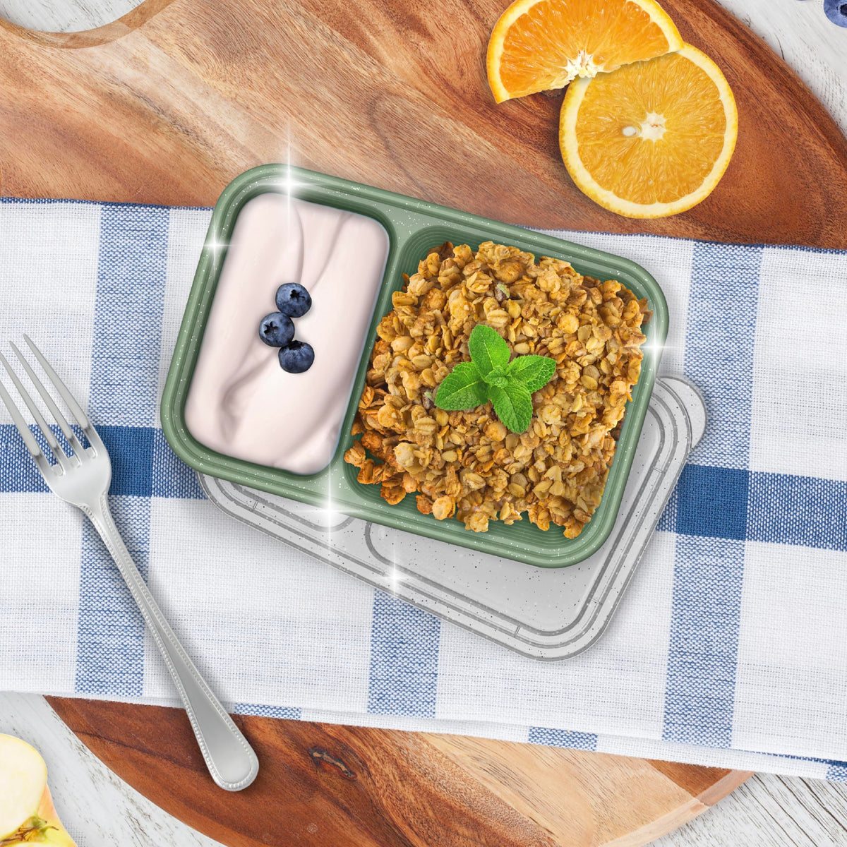 Bentgo Prep Basil Glitter freezer-safe design stores leftovers for later.