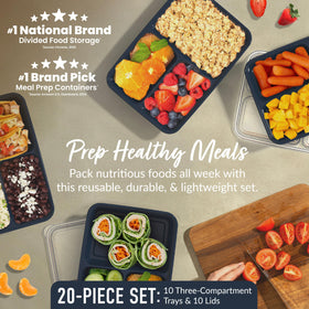 Bentgo Prep lids with secure seals keep foods fresh in the fridge.