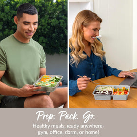 Bentgo Prep lids seal in freshness and prevent spills during transit.