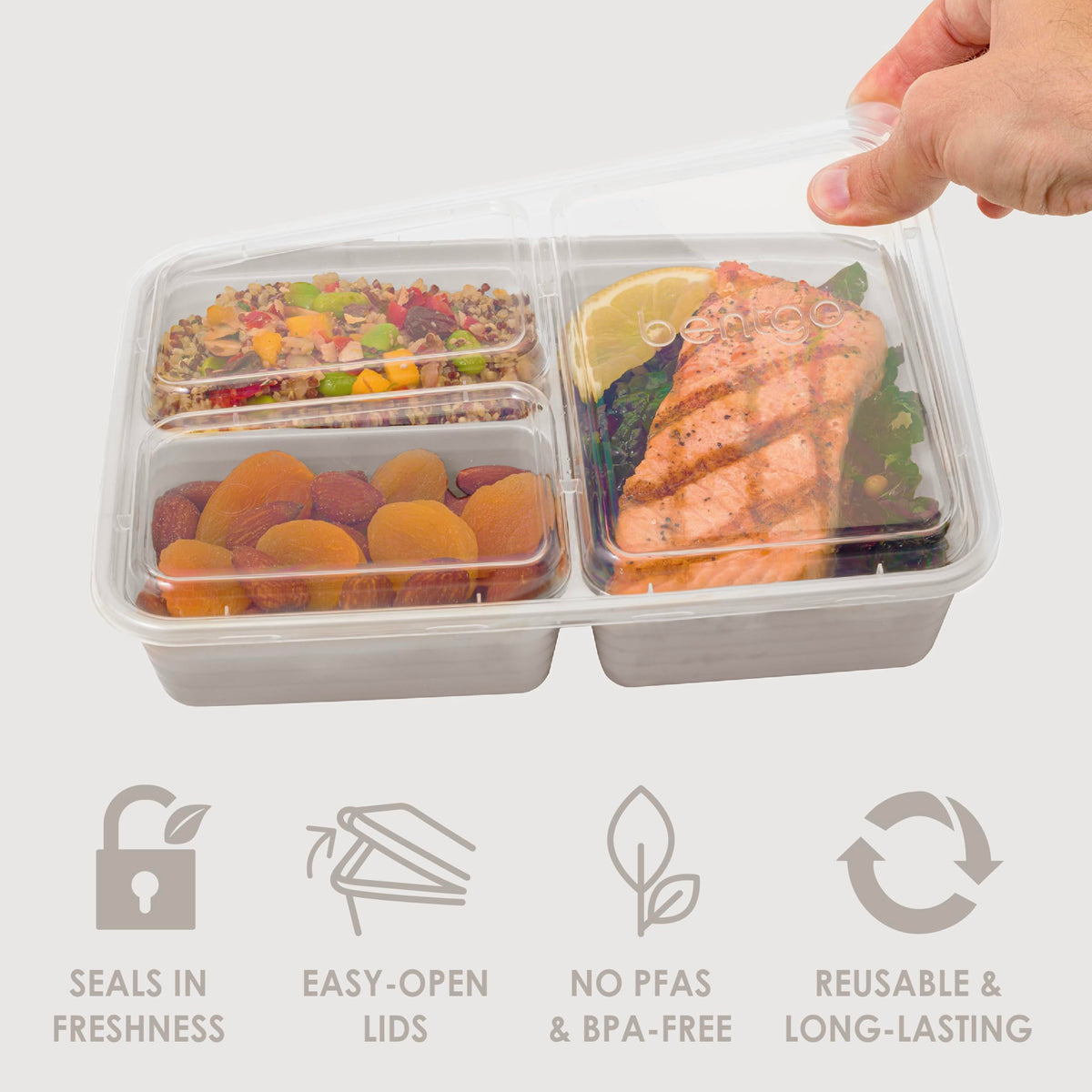 Bentgo Prep microwave-safe trays heat meals quickly and evenly.