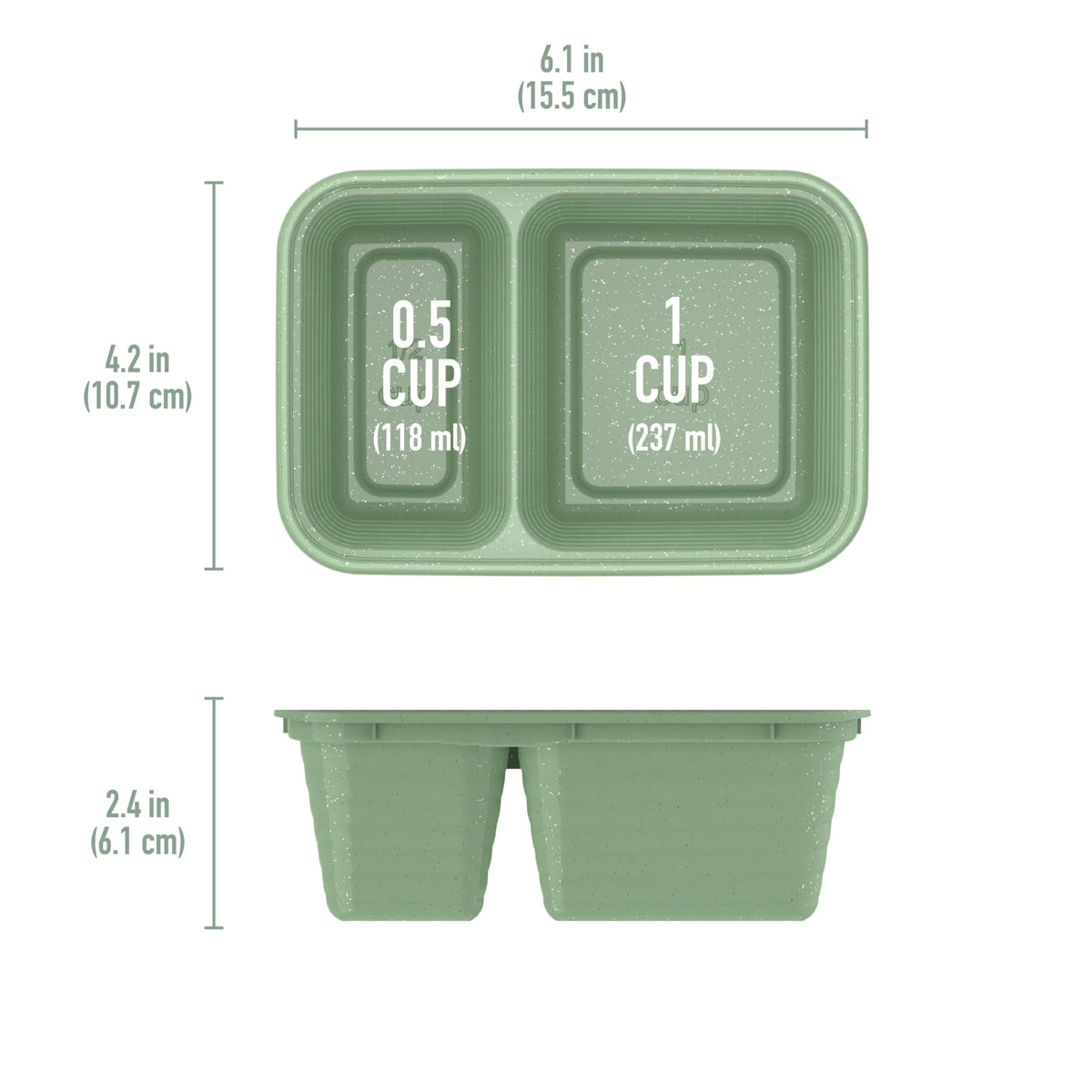 Bentgo Prep Basil Glitter portable set fits gym, office, or dorm.