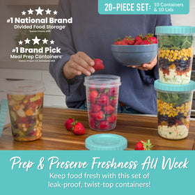 Bentgo Prep twist-top lids leakproof, ideal for mess-free on-the-go meals.
