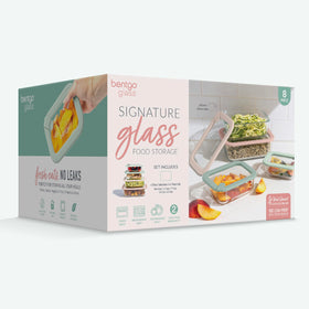 Bentgo rectangular containers and lids in desert sage show sizes.