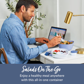 Bentgo four-compartments tray keeps toppings organized and customizable.