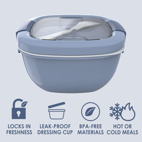 Bentgo leak-proof dressing container seals dressings without leaks.