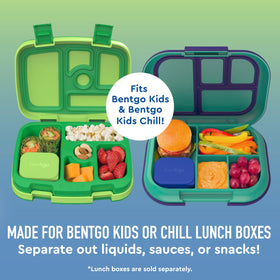 Leakproof silicone lid keeps dips secure in Bentgo Sidekicks