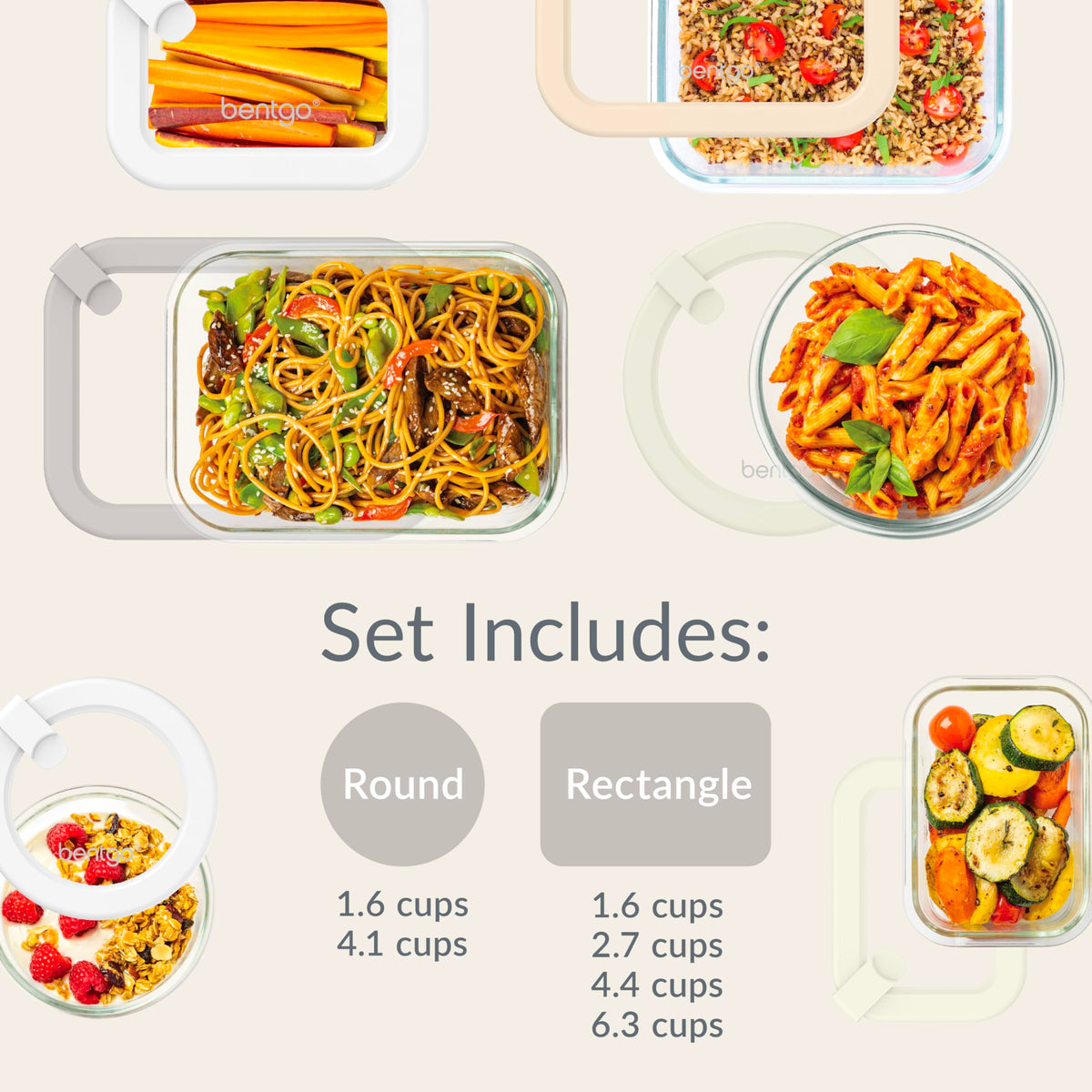 Bentgo Signature extra-large rectangle glass container stores bulk ingredients