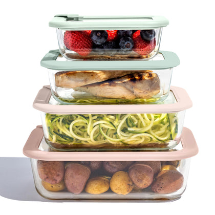 Bentgo Signature glass 8-piece set showcasing premium borosilicate containers for fresh meals.