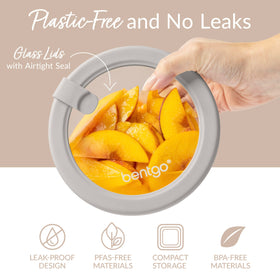 Bentgo silicone-seal lids provide airtight, spill-free storage.