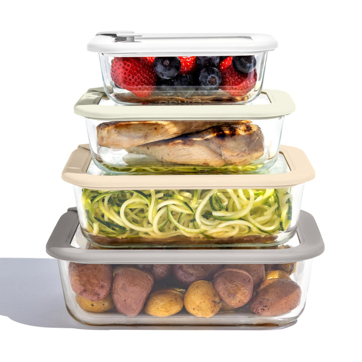 Bentgo Signature small rectangle glass container keeps portions fresh and portable.