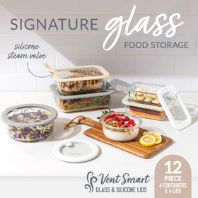 Bentgo Signature small round glass container keeps ingredients organized and fresh in the fridge