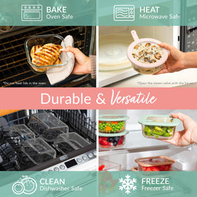 Bentgo Signature steam-valve vent keeps microwave cooking neat and safe.