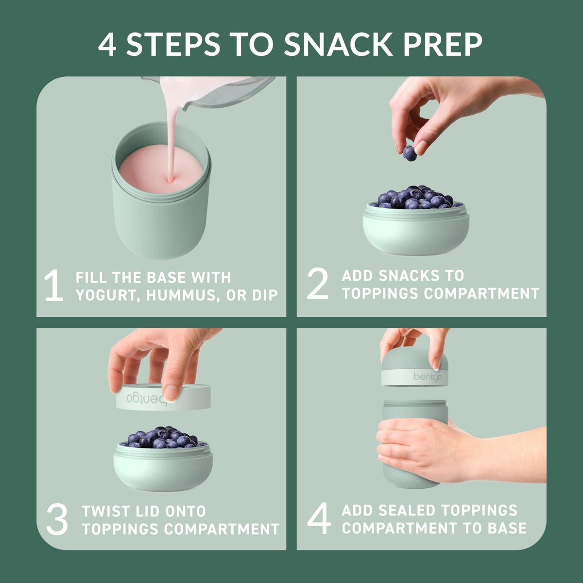 Bentgo Snack Cup 2-cup base for proper portions at meals and on the go