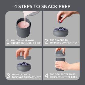 Bentgo Snack Cup base holds 2 cups of snacks for flexible portions