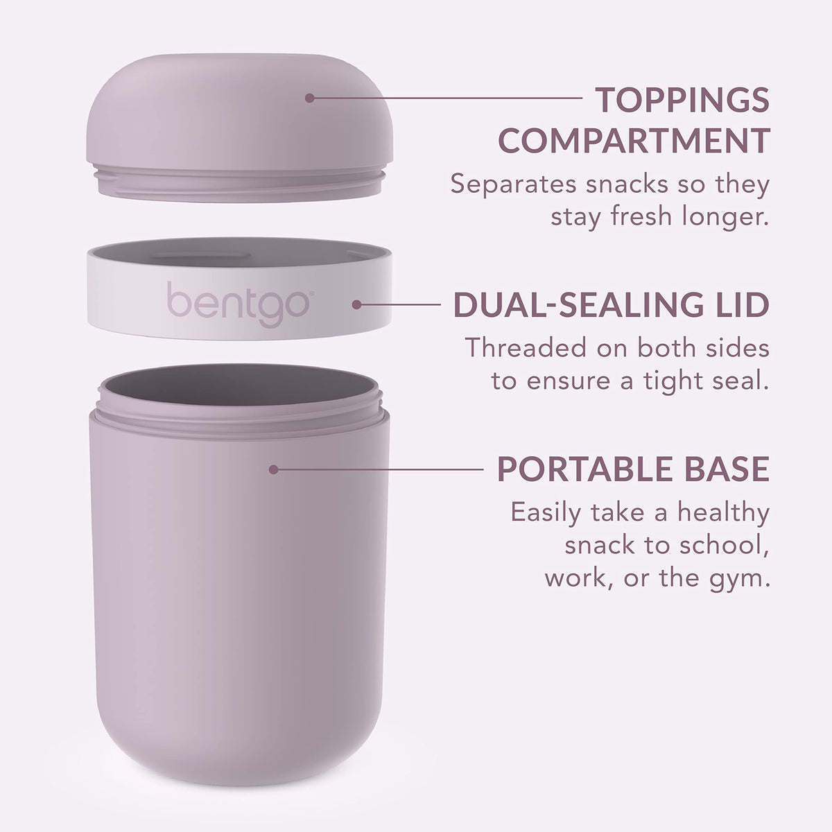  Bentgo Snack Cup base is microwave-safe for quick reheats.