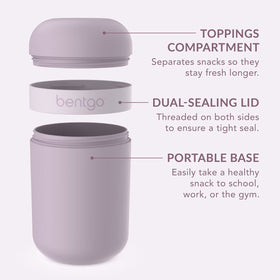  Bentgo Snack Cup base is microwave-safe for quick reheats.