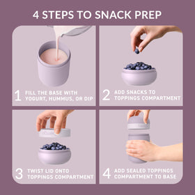 Bentgo Snack Cup dual-sealing lid preventing mix and spill.