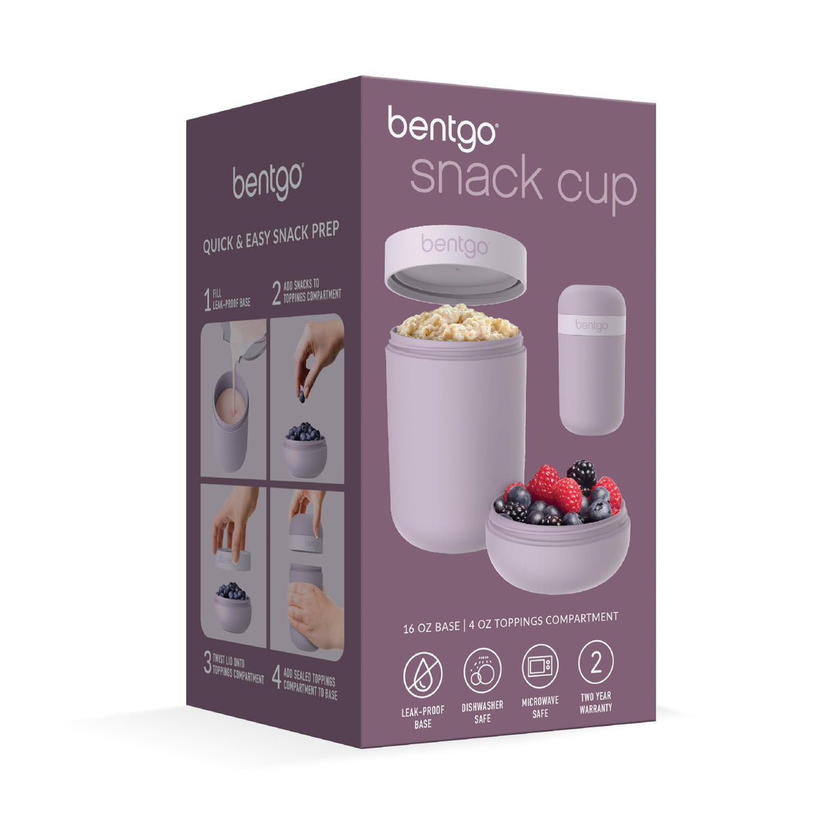  Bentgo Snack Cup Orchid finish adds stylish, BPA-free sustainability.