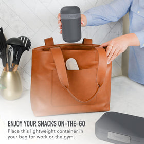 Bentgo Snack Cup toppings compartment lets you add 0.5 cups of mix-ins on the go