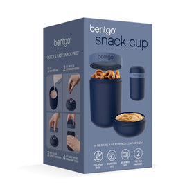 Bentgo Snack Cup in navy shows premium two-tone matte finish.