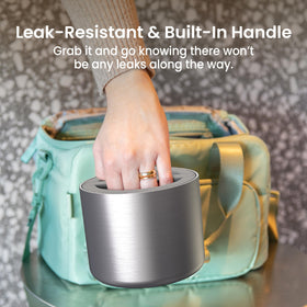 Bentgo insulated container capacity image focuses on 2.4 cup serving size.